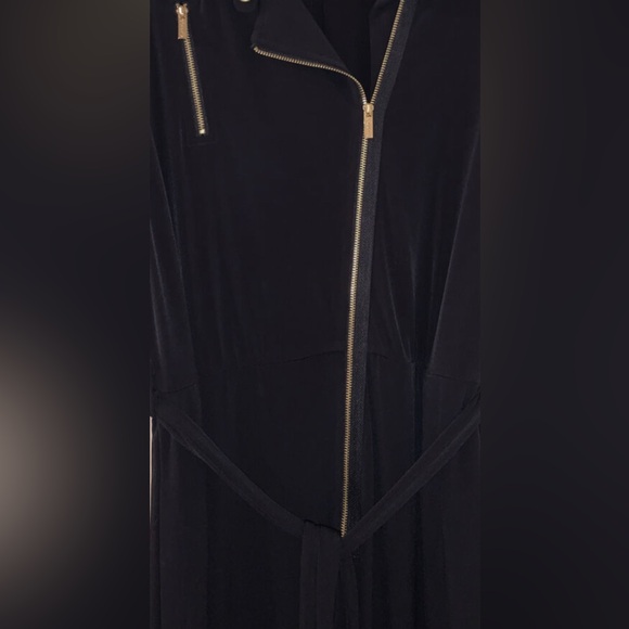 Calvin Klein Gold Zipper Detail Black Jumpsuit- Size 6 - Picture 4 of 4